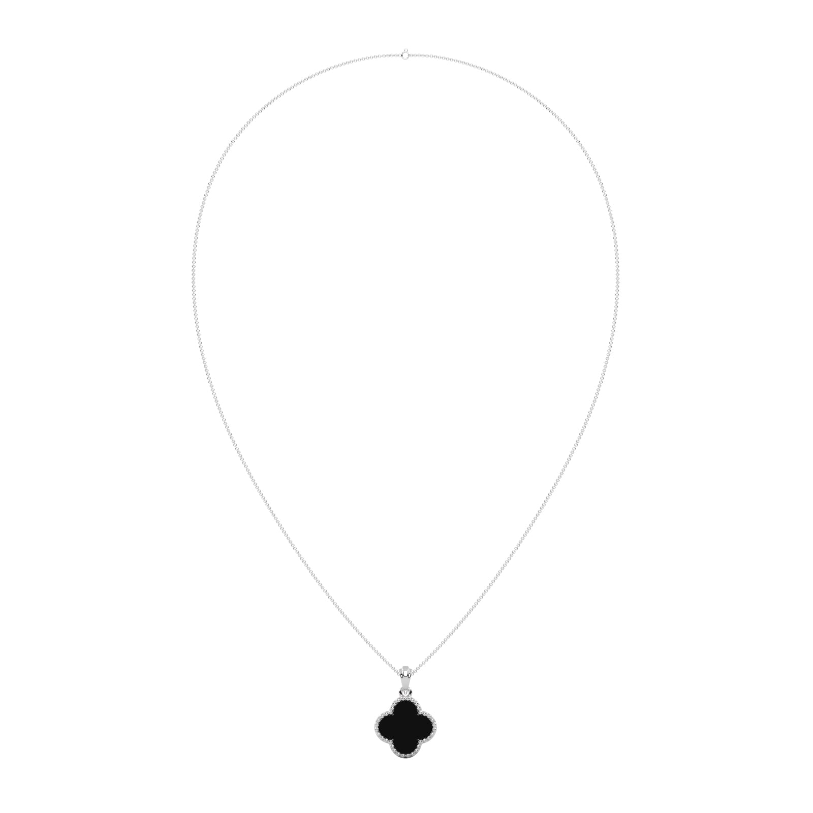 Clover Black Onyx Pendant