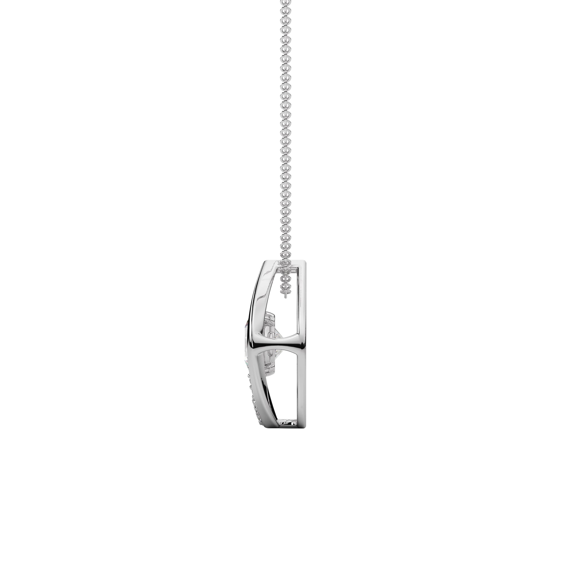 Horseshoe Shaped Diamond Pendant