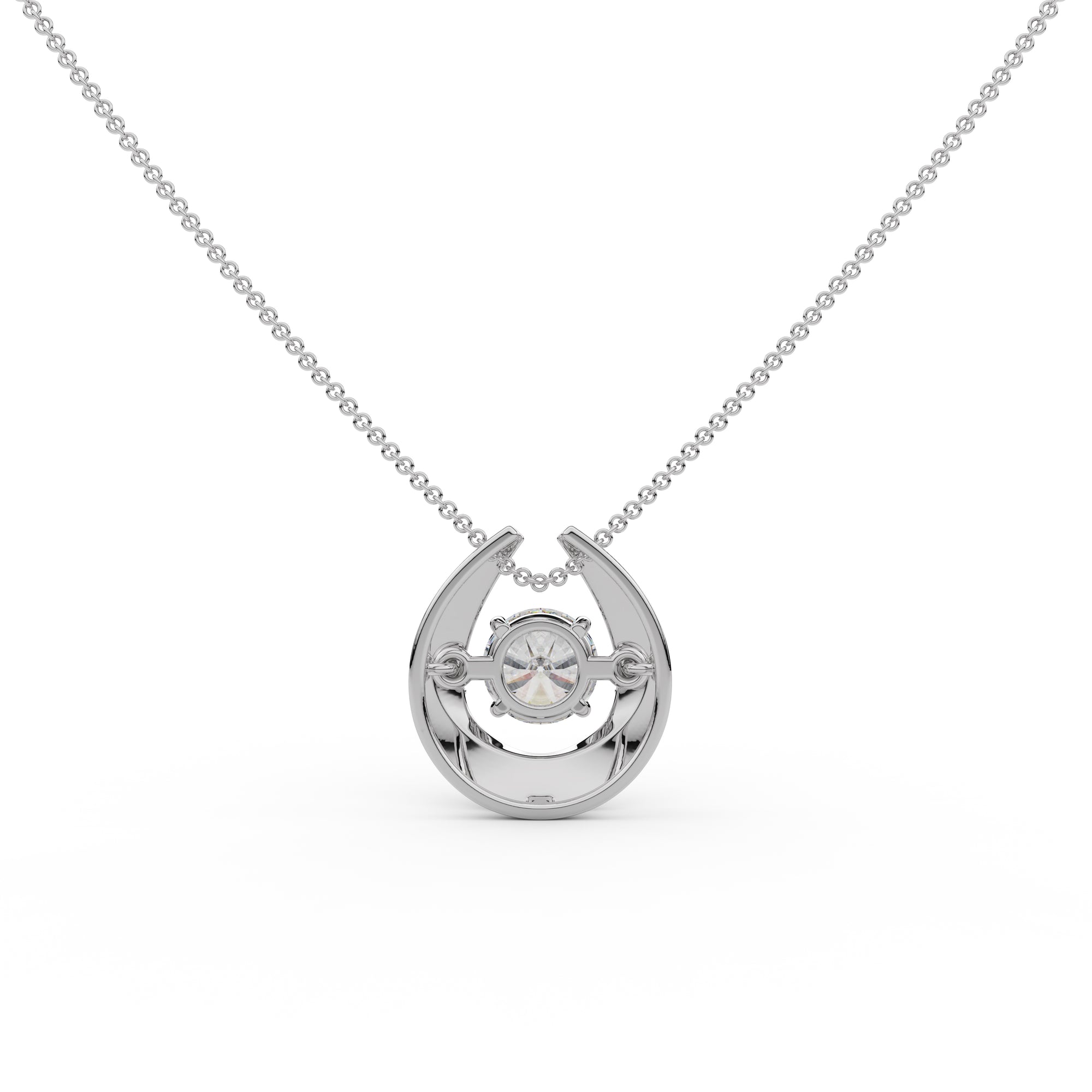 Horseshoe Shaped Diamond Pendant