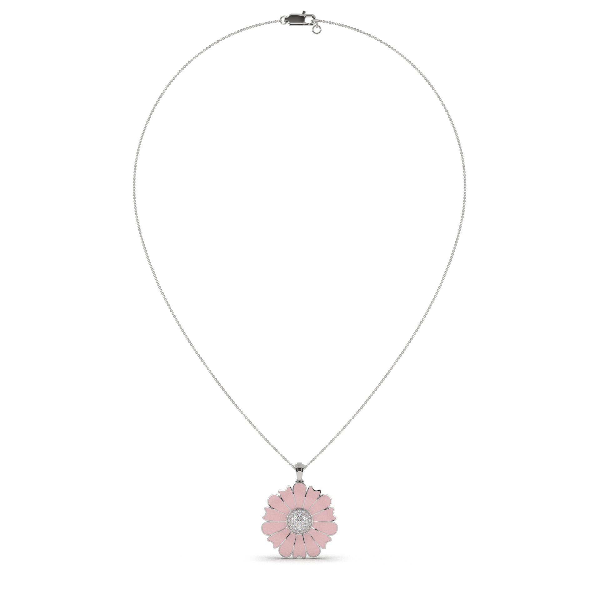 Pink Daisies Flower Pendant