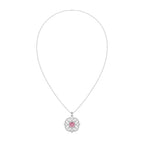 Florine Pink Cushion Solitaire Pendant
