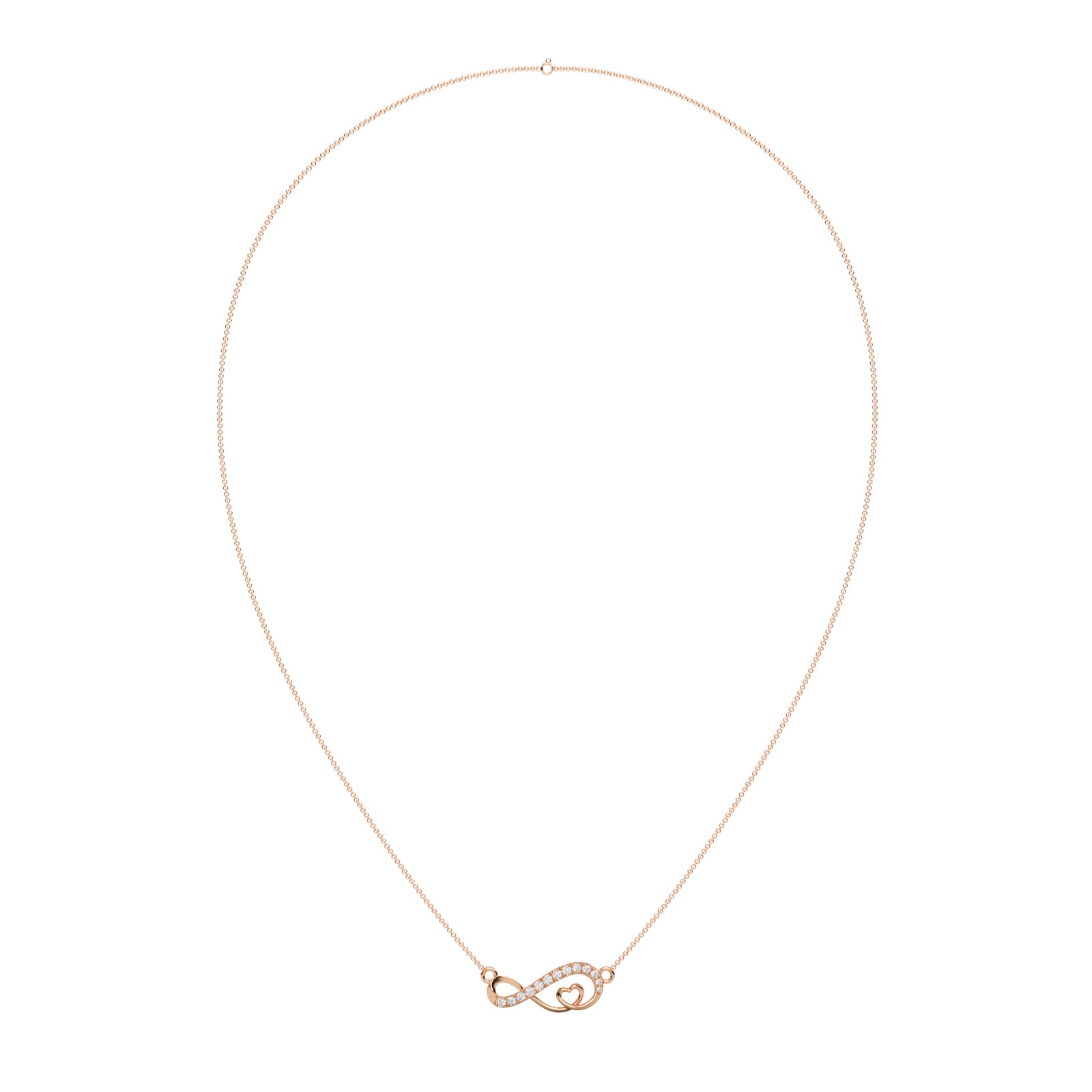 Sparkling Heart Infinity Pendant