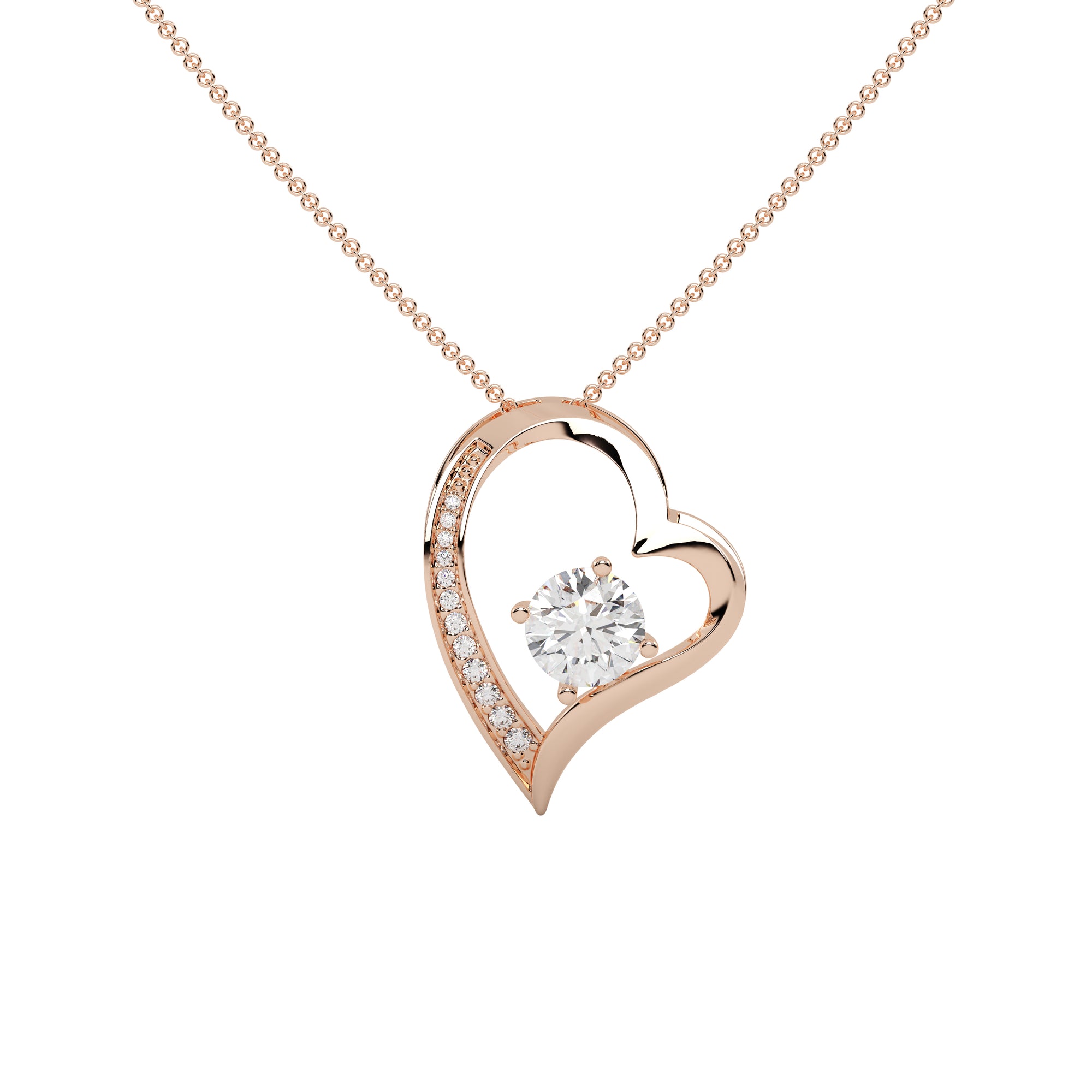 Careen Heart Solitaire Pendant