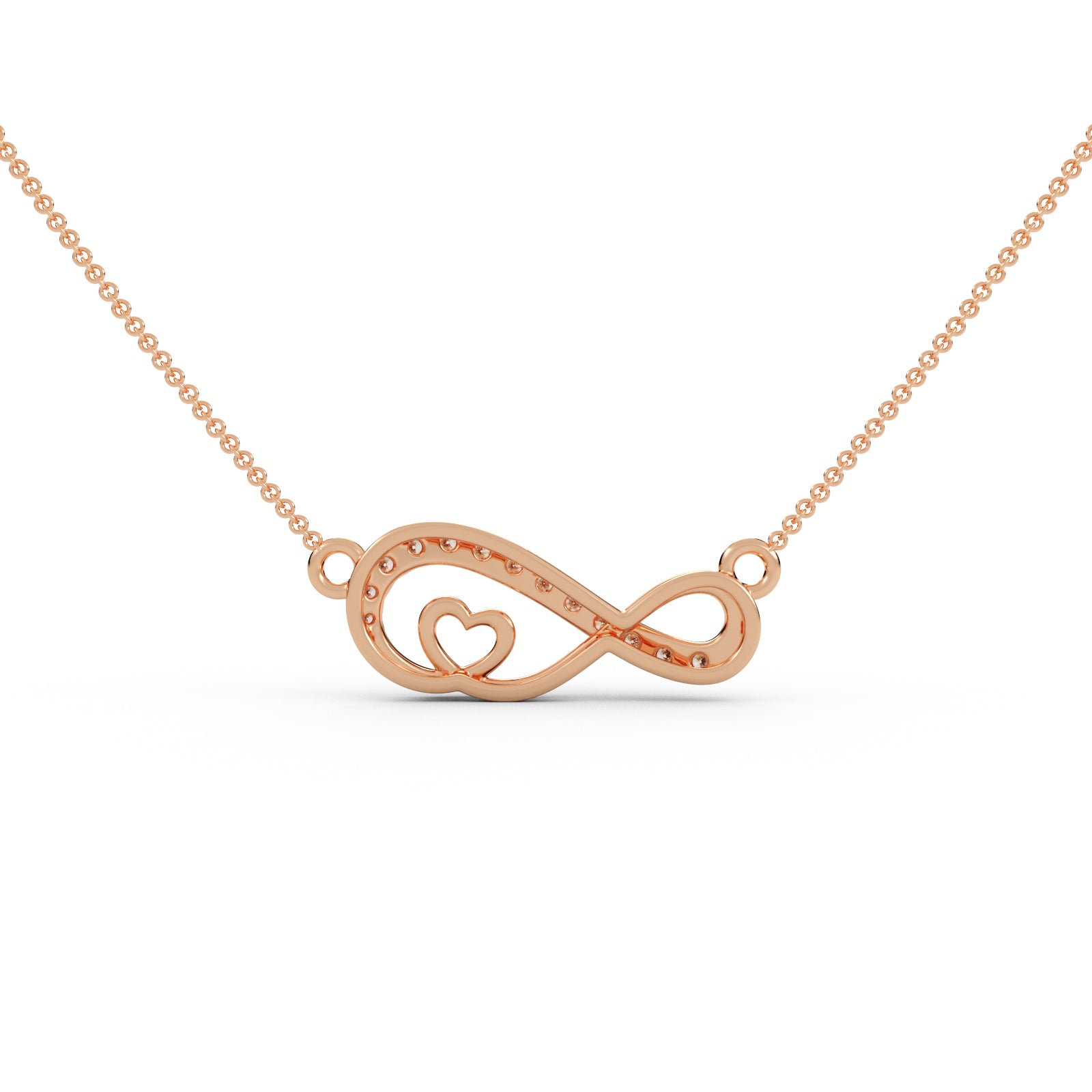 Sparkling Heart Infinity Pendant