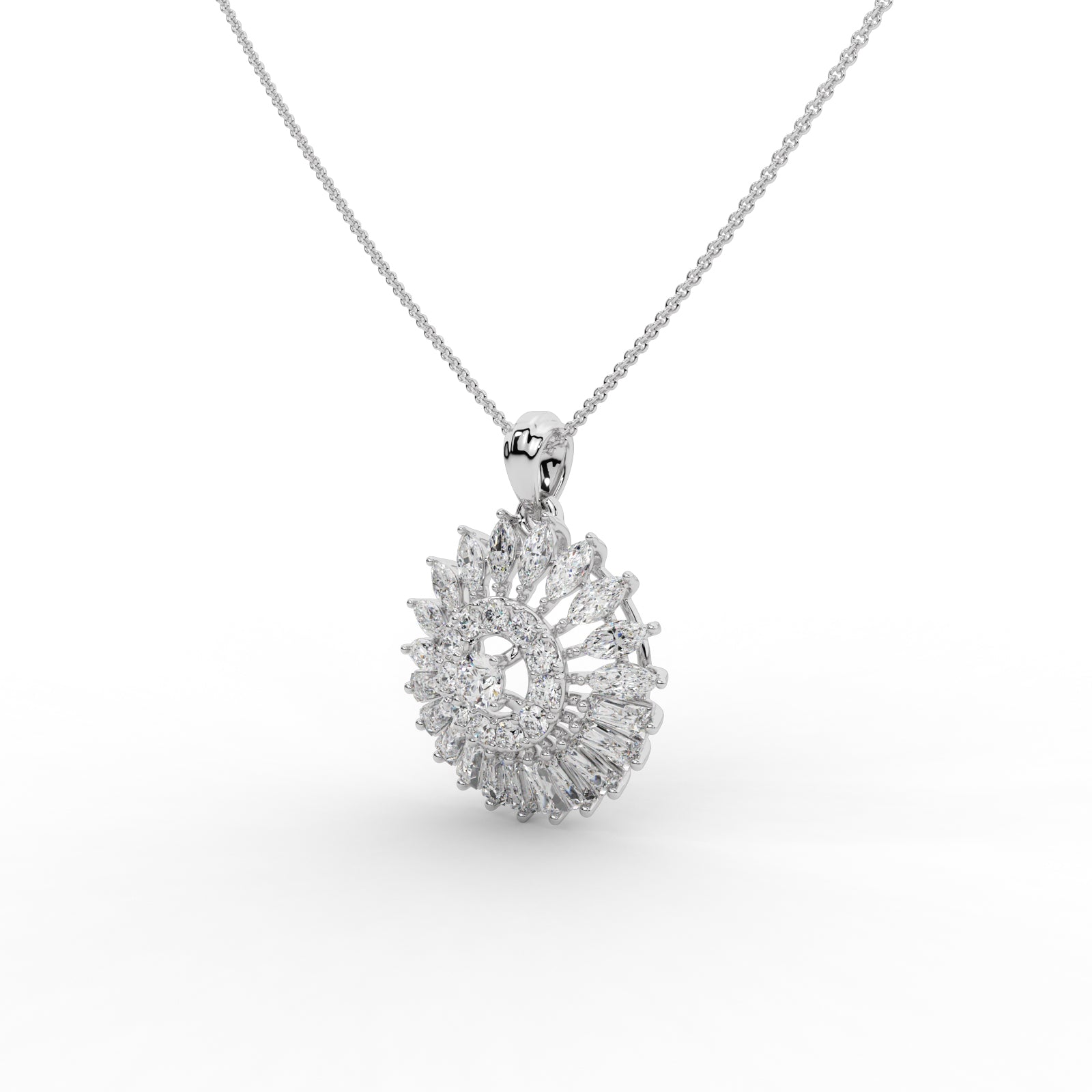 Luxe Floral  Diamond Pendant