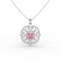 Florine Pink Cushion Solitaire Pendant