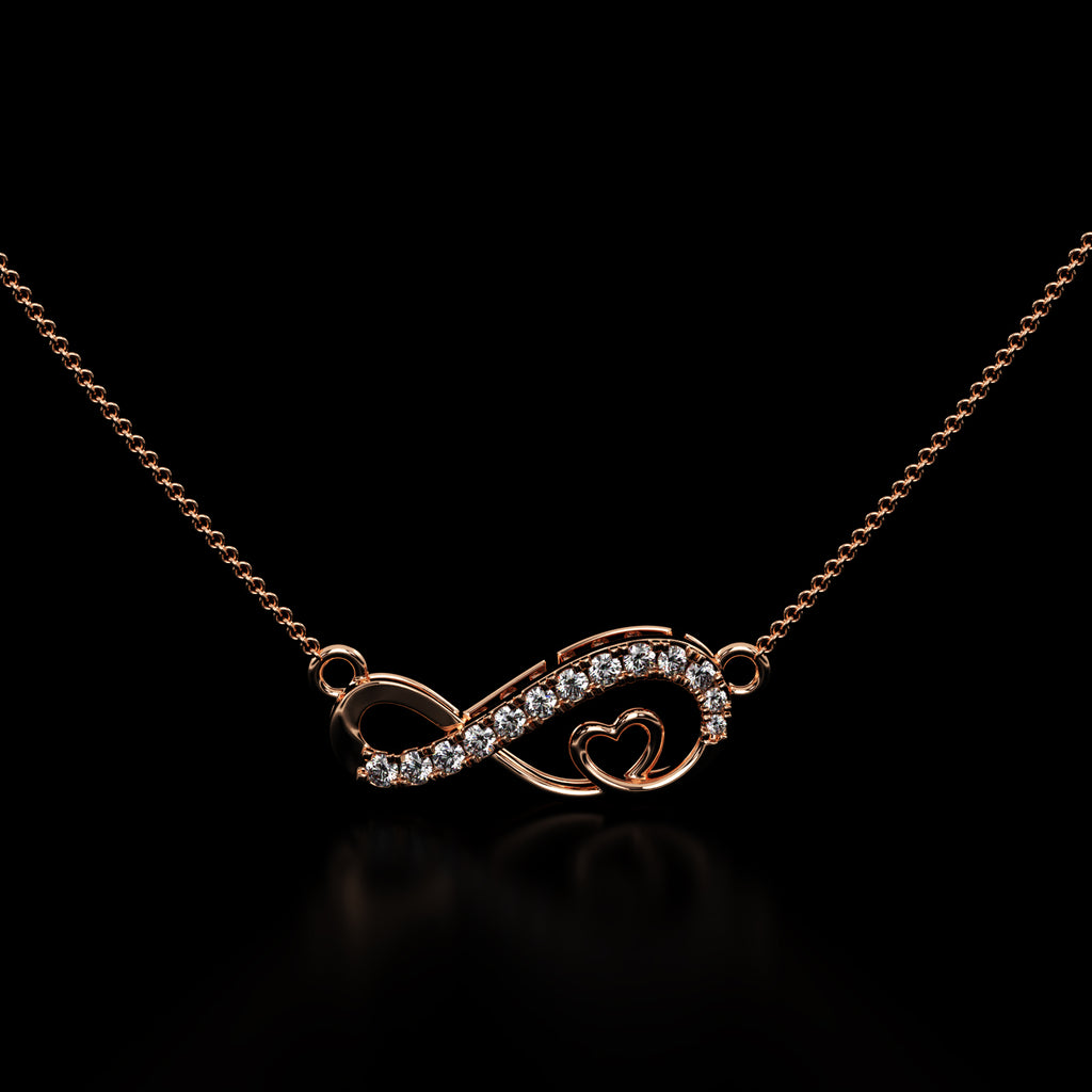 Sparkling Heart Infinity Pendant