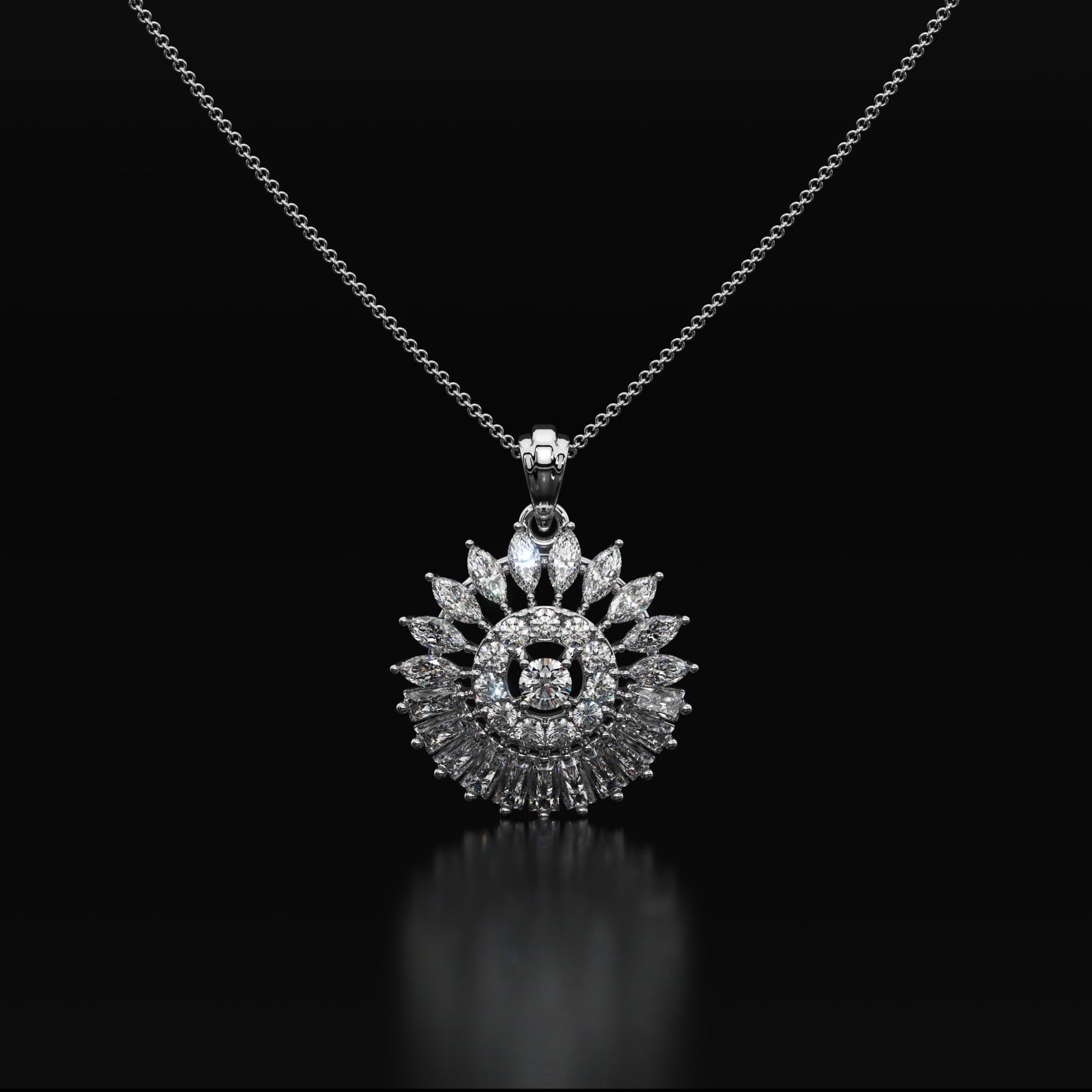 Luxe Floral  Diamond Pendant