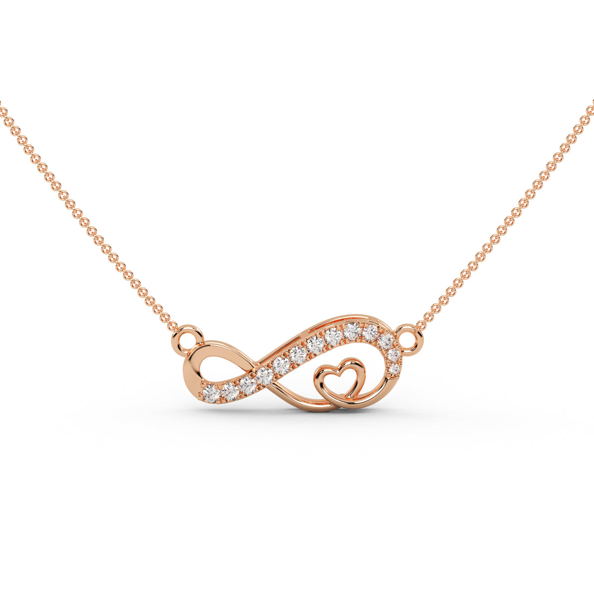 Sparkling Heart Infinity Pendant