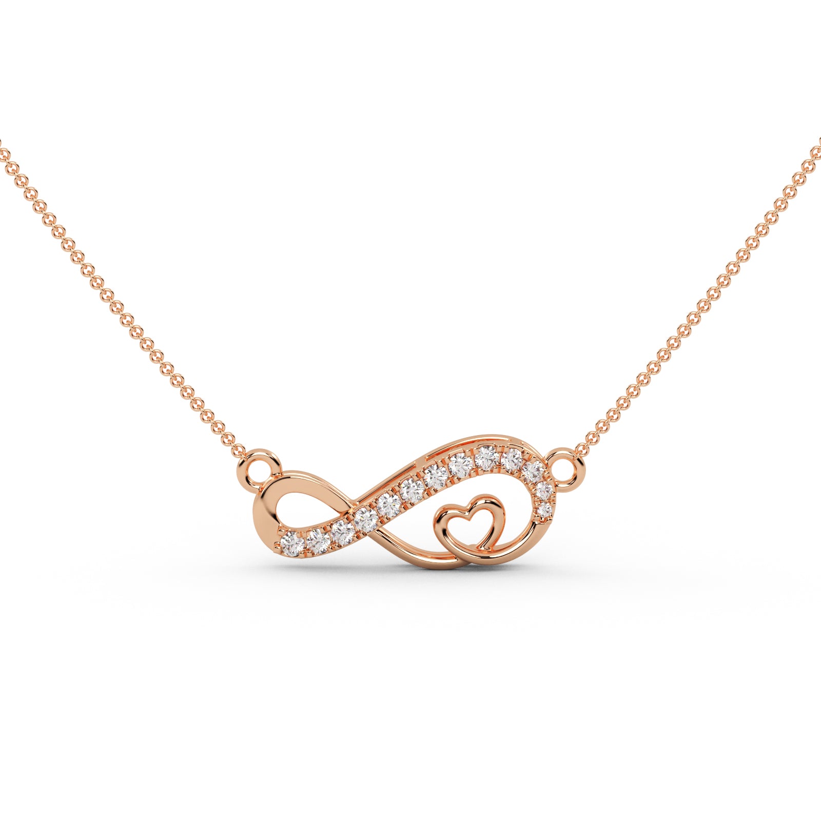 Sparkling Heart Infinity Pendant
