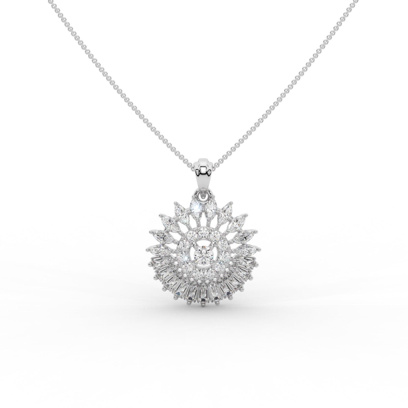 Luxe Floral  Diamond Pendant