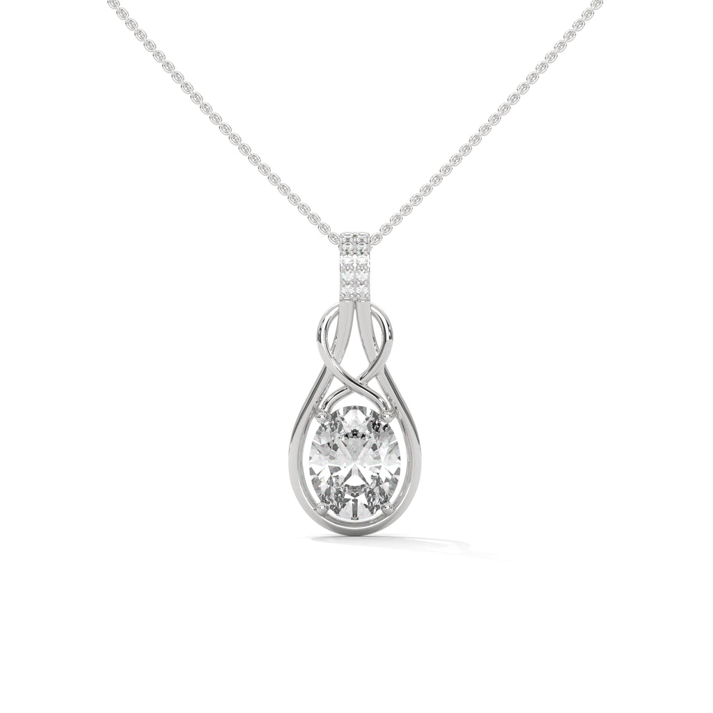 Oval Solitaire Infinity Knot Pendant
