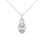 Load image into Gallery viewer, Oval Solitaire Infinity Knot Pendant
