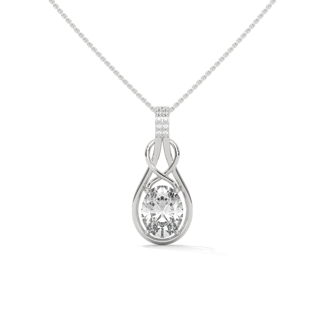 Oval Solitaire Infinity Knot Pendant