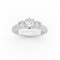 Royal Crown Tri Stone Engagement Ring