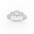 Royal Crown Tri Stone Engagement Ring