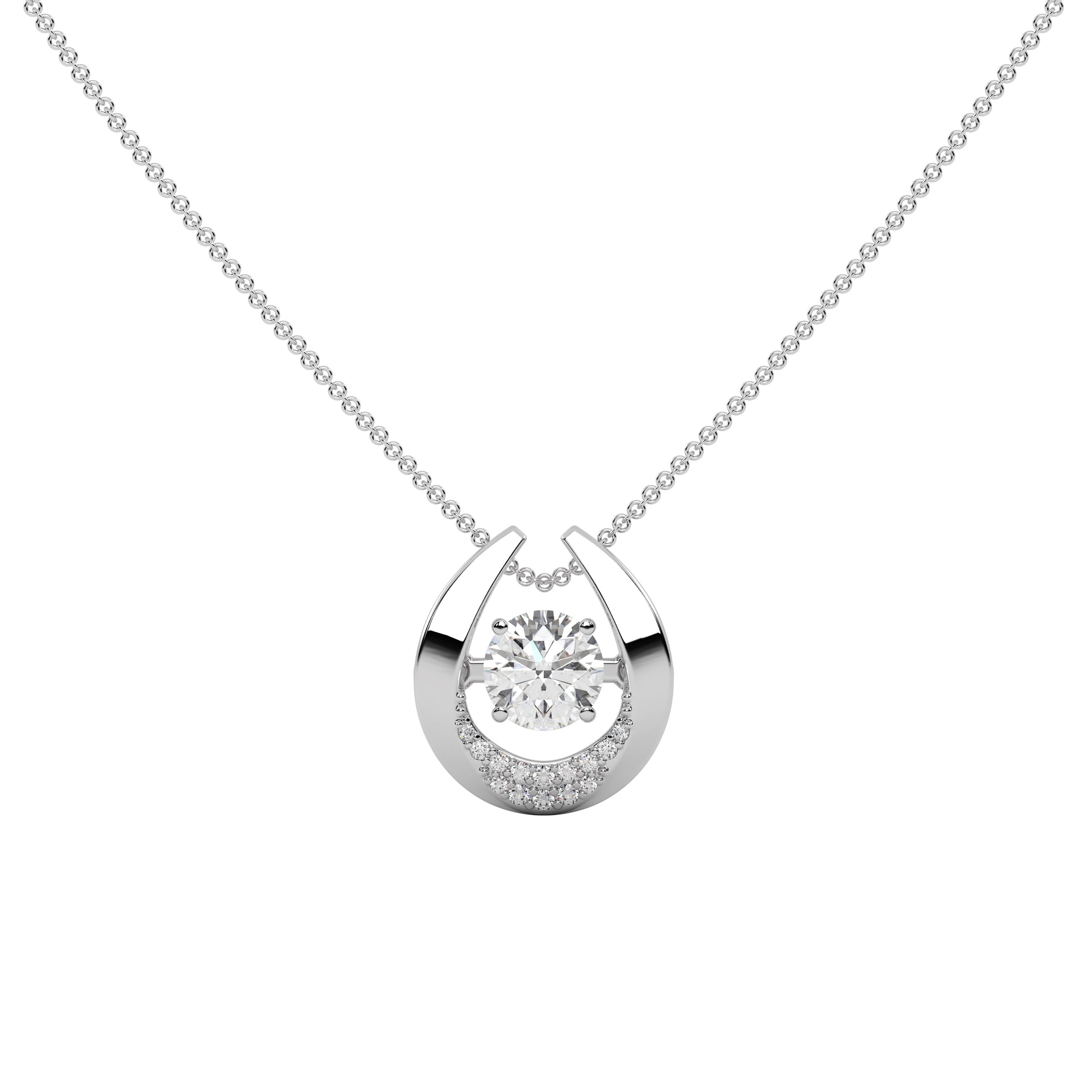 Horseshoe Shaped Diamond Pendant