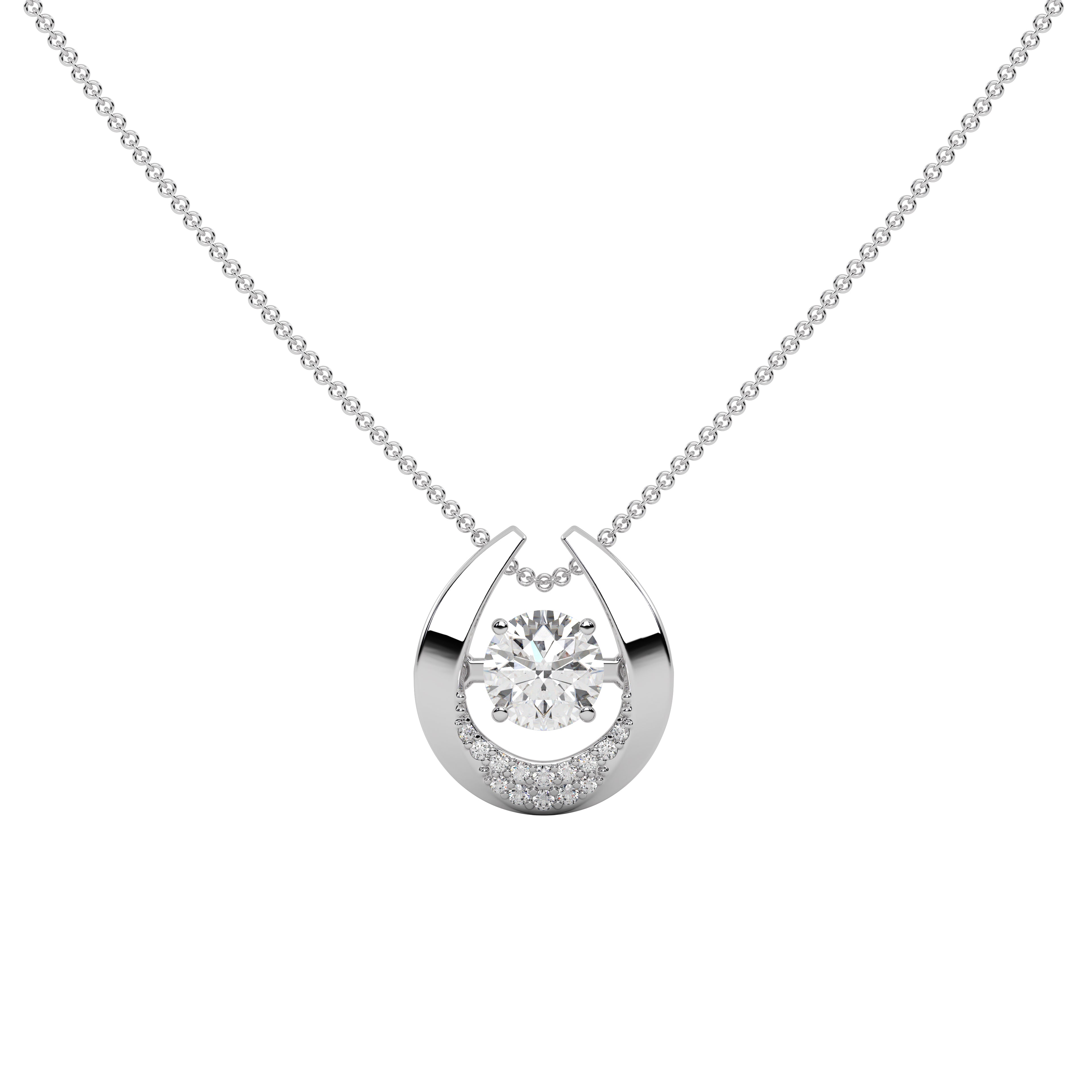 Horseshoe Shaped Diamond Pendant
