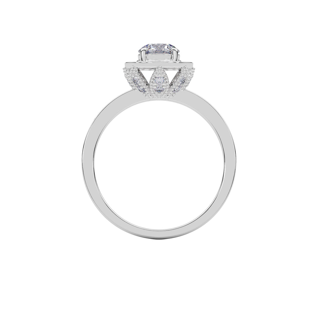 Micro Pave Halo Engagement Ring