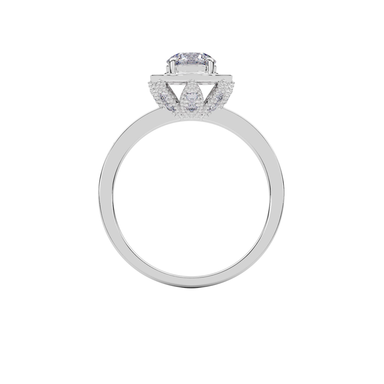Micro Pave Halo Engagement Ring