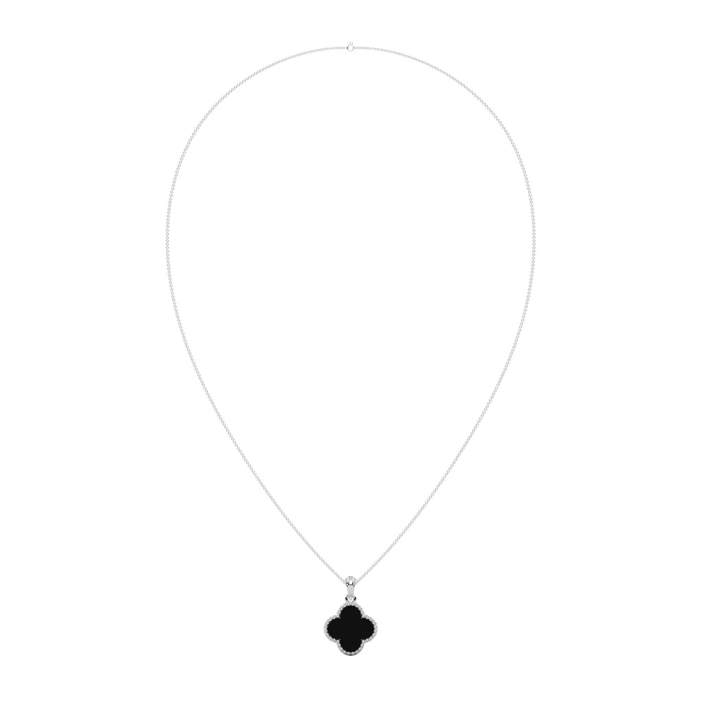 Clover Black Onyx Pendant