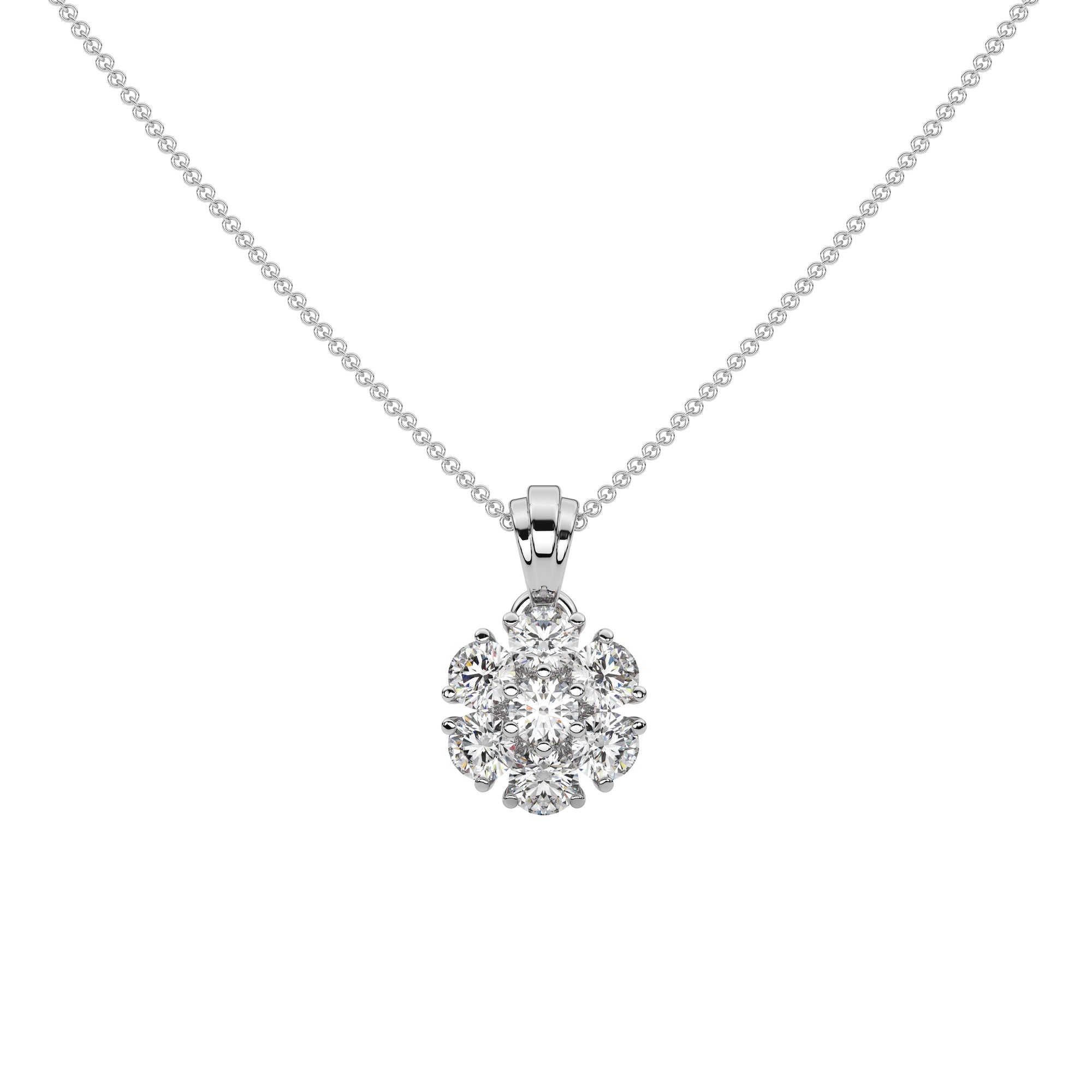 Cluster Round Diamond Designer Pendant