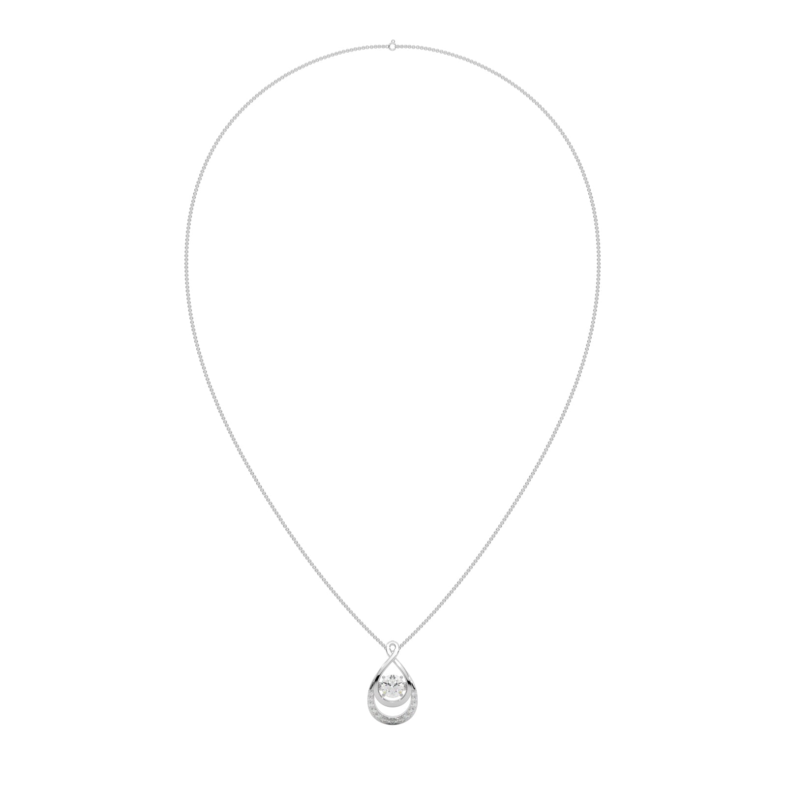 Dancing Solitaire Infinity Pendant