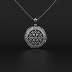 Chamfer Round Pave Pendant