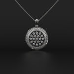 Load image into Gallery viewer, Chamfer Round Pave Pendant
