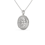 Chamfer Round Pave Pendant