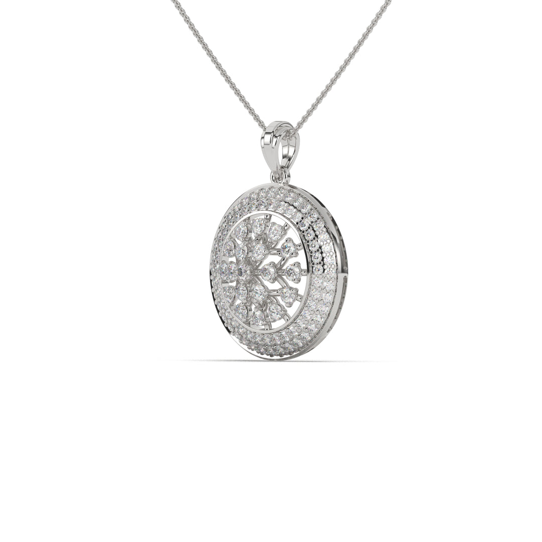 Chamfer Round Pave Pendant