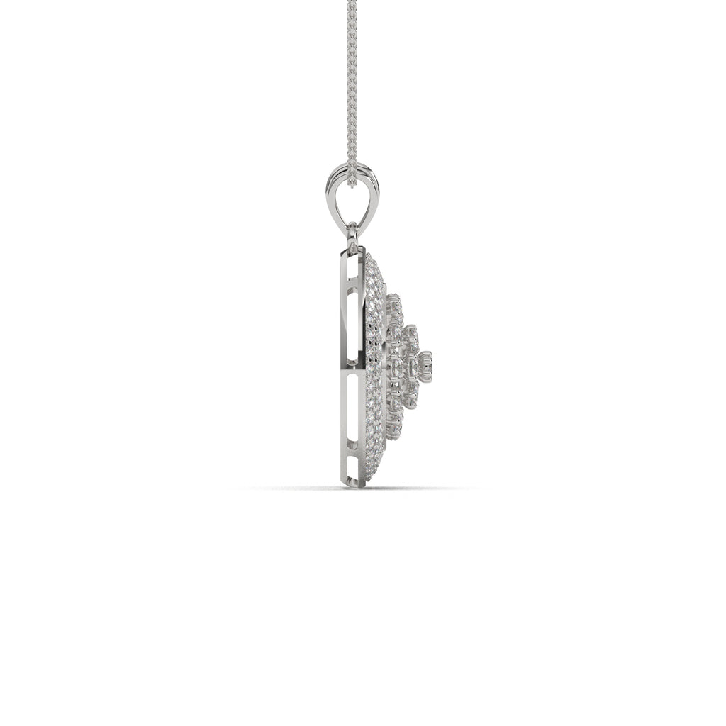 Chamfer Round Pave Pendant
