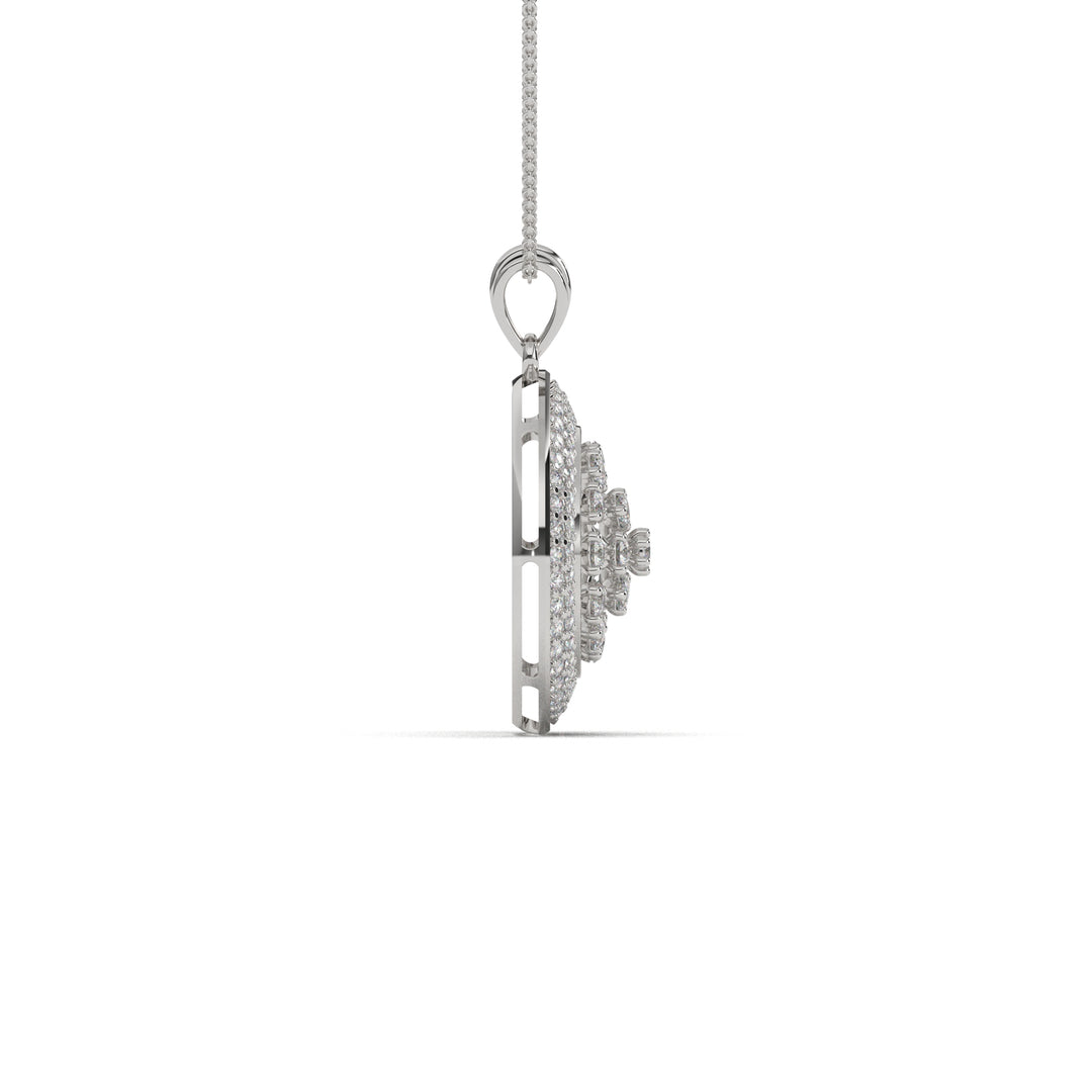 Chamfer Round Pave Pendant