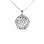 Chamfer Round Pave Pendant