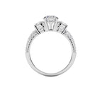 Royal Crown Tri Stone Engagement Ring
