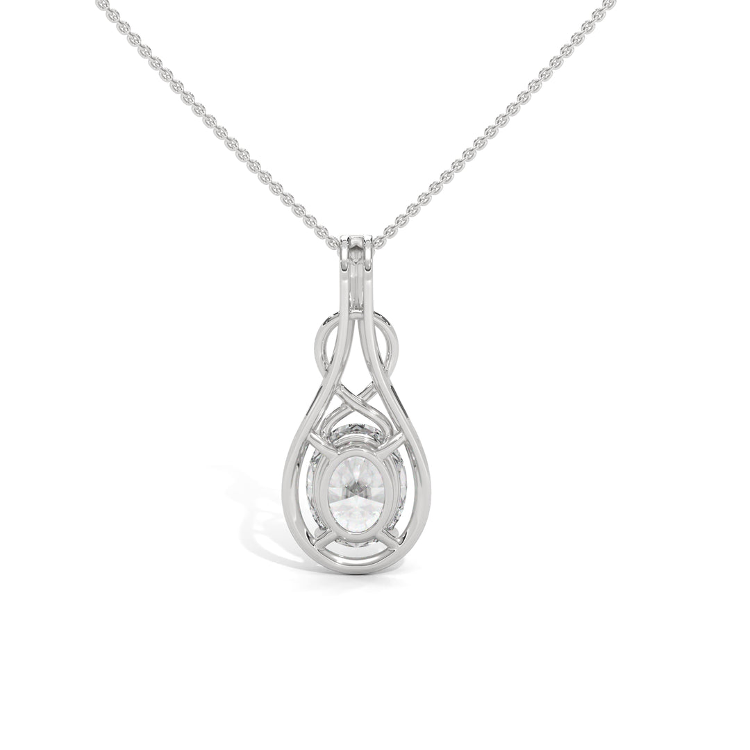 Oval Solitaire Infinity Knot Pendant