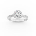 Micro Pave Halo Engagement Ring