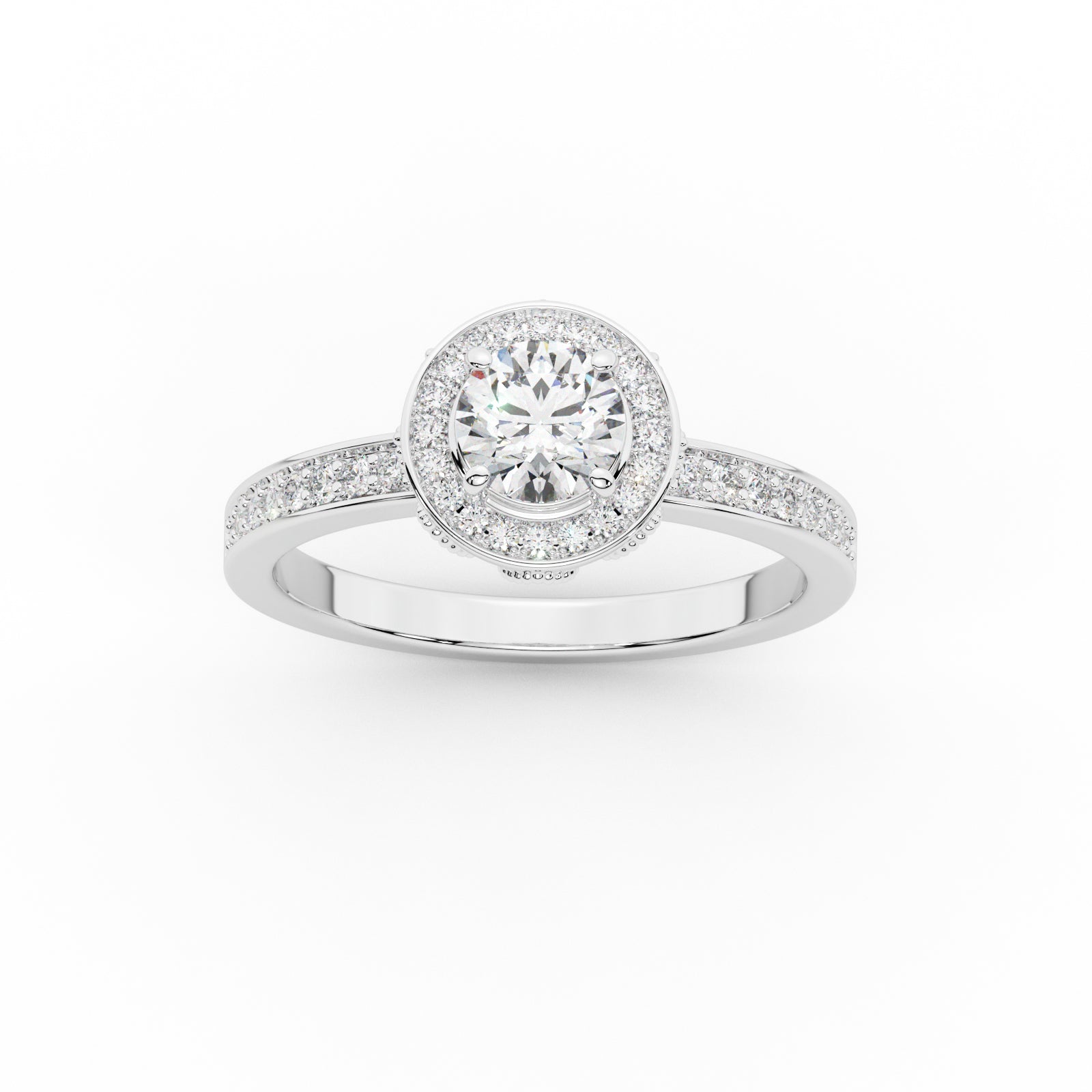 Micro Pave Halo Engagement Ring