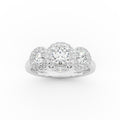 Tri Stone Halo Cocktail Ring