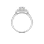 Double Halo Split Shank Engagement Ring