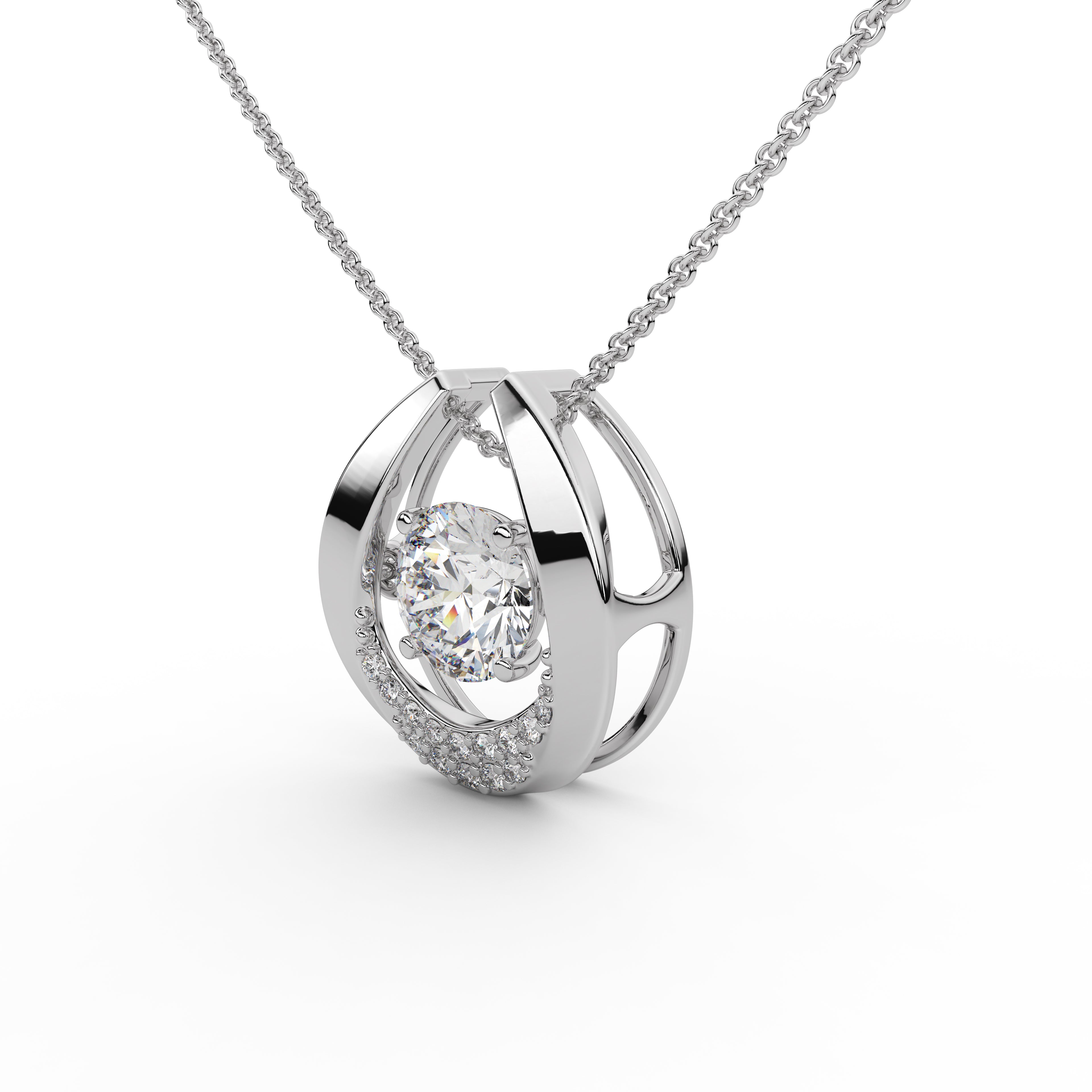 Horseshoe Shaped Diamond Pendant