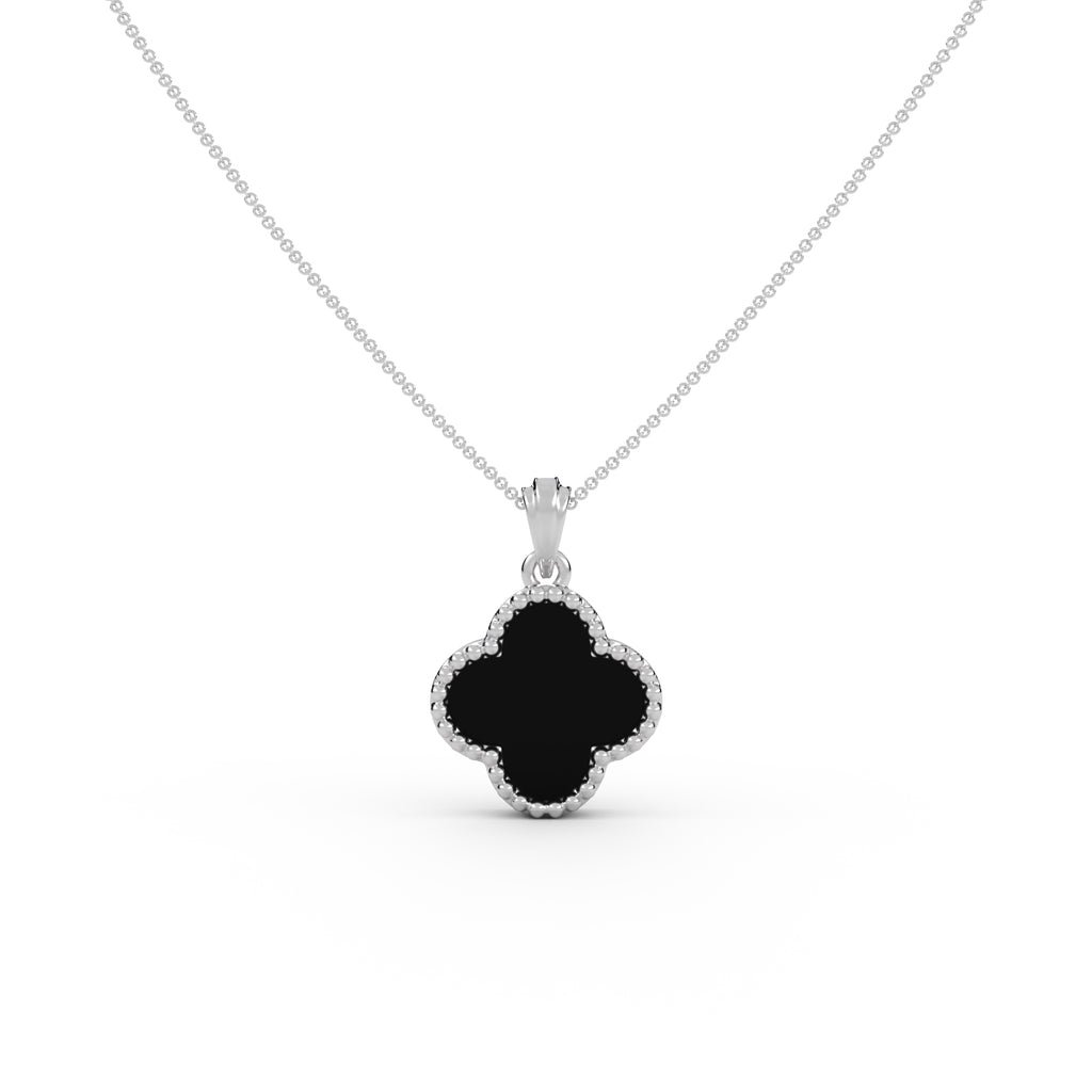 Clover Black Onyx Pendant