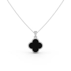 Clover Black Onyx Pendant