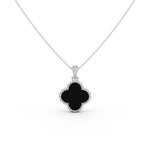 Load image into Gallery viewer, Clover Black Onyx Pendant

