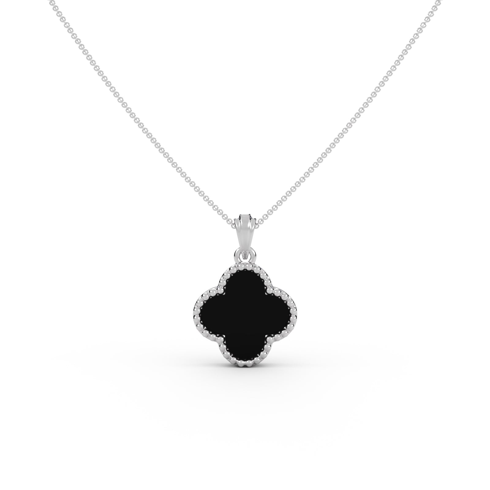 Clover Black Onyx Pendant