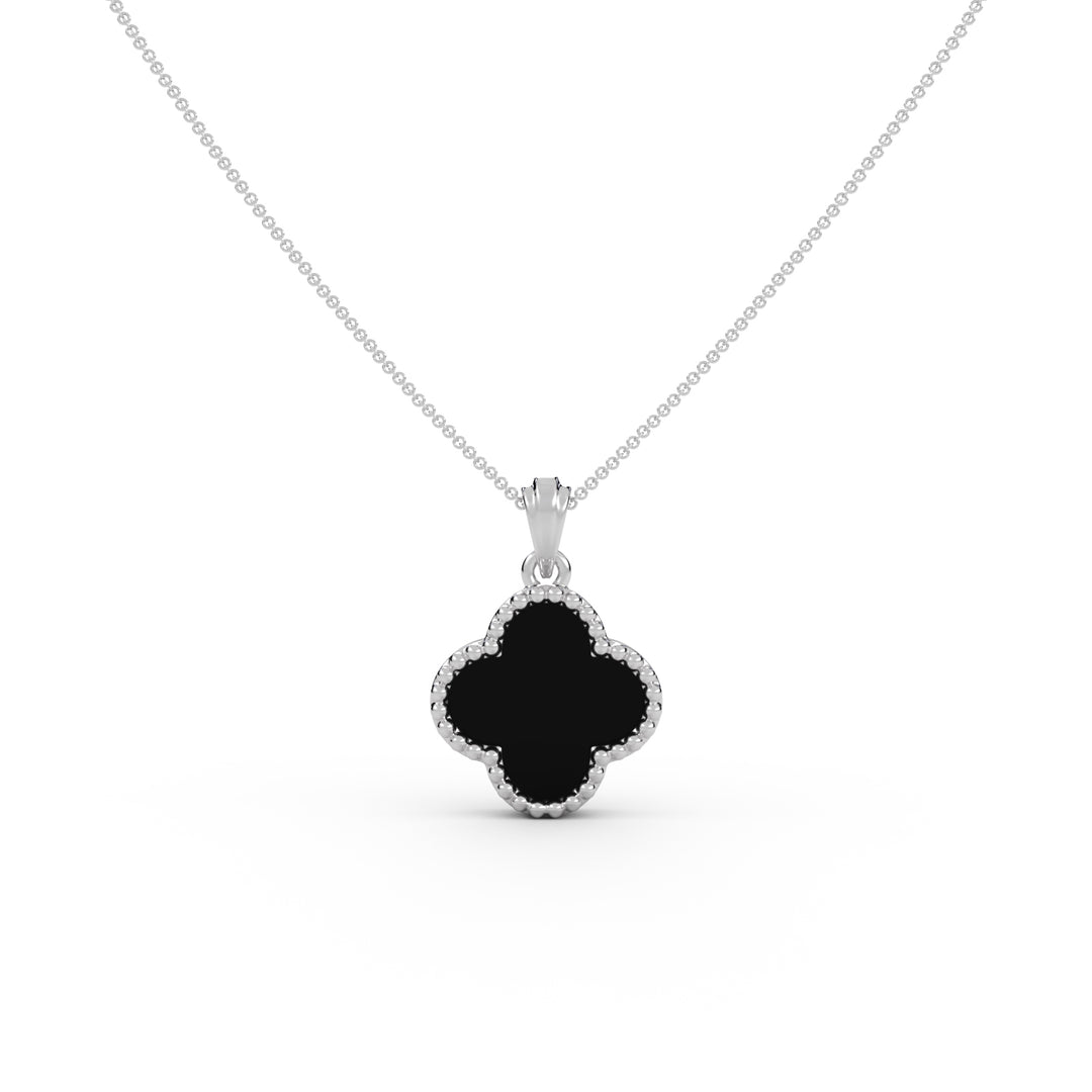 Clover Black Onyx Pendant