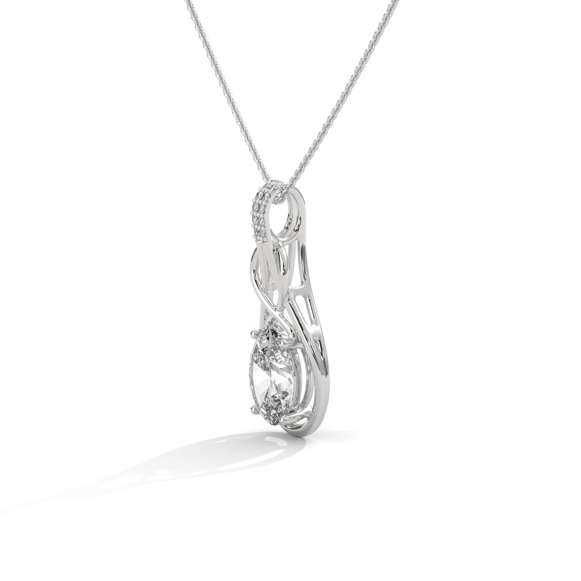 Oval Solitaire Infinity Knot Pendant