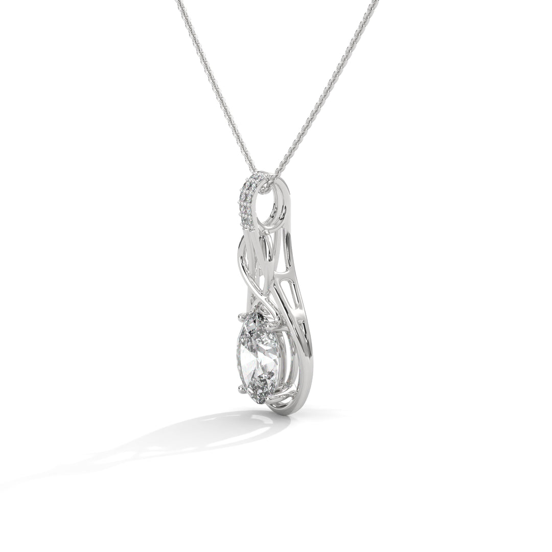 Oval Solitaire Infinity Knot Pendant