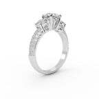 Royal Crown Tri Stone Engagement Ring