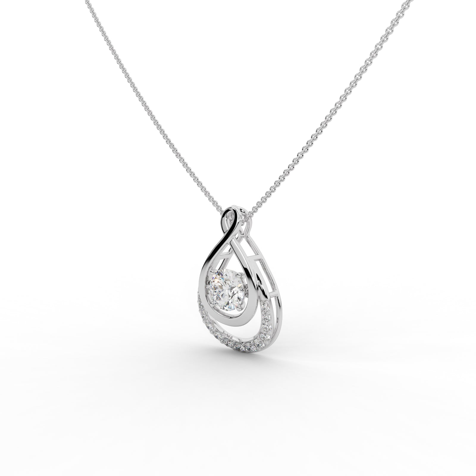 Dancing Solitaire Infinity Pendant